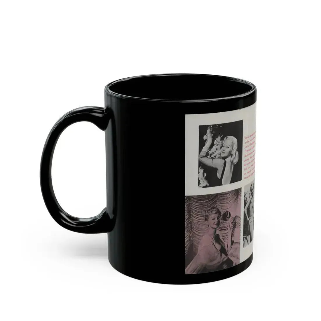 Greta Thyssen #43 - Pose! Pocket Mag. July '58 - 4 B&W Photos & Caption (Vintage Female Icon) Black Coffee Mug - Go Mug Yourself