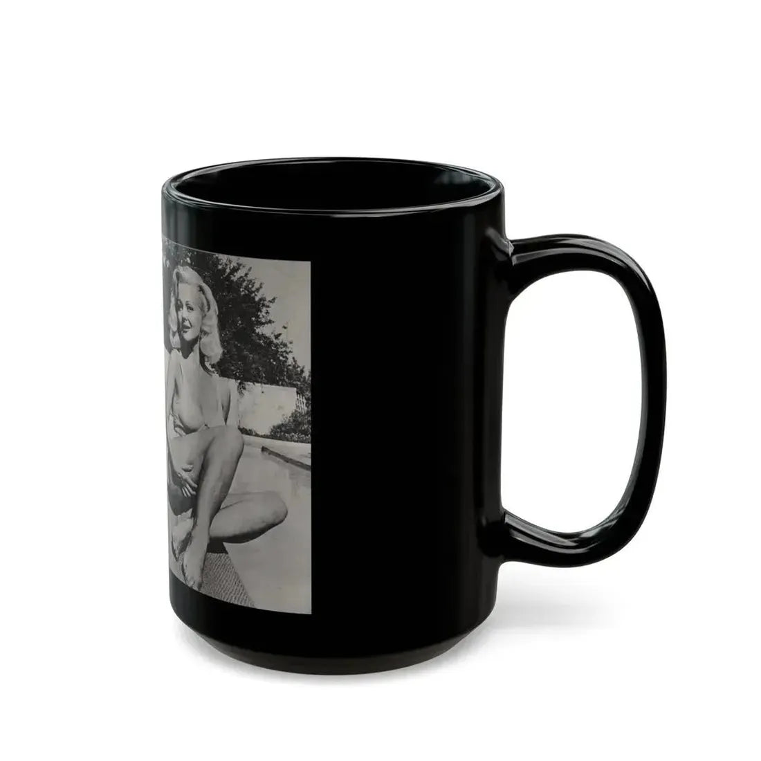 Greta Thyssen #43 - Pose! Pocket Mag. July '58 - 4 B&W Photos & Caption (Vintage Female Icon) Black Coffee Mug - Go Mug Yourself