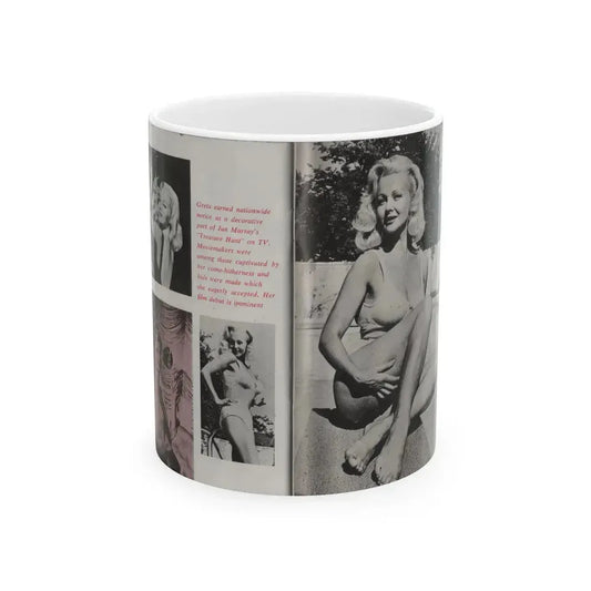 Greta Thyssen #43 - Pose! Pocket Mag. July '58 - 4 B&W Photos & Caption (Vintage Female Icon) White Coffee Mug 11oz - Go Mug Yourself