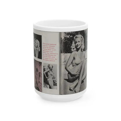 Greta Thyssen #43 - Pose! Pocket Mag. July '58 - 4 B&W Photos & Caption (Vintage Female Icon) White Coffee Mug 15oz - Go Mug Yourself