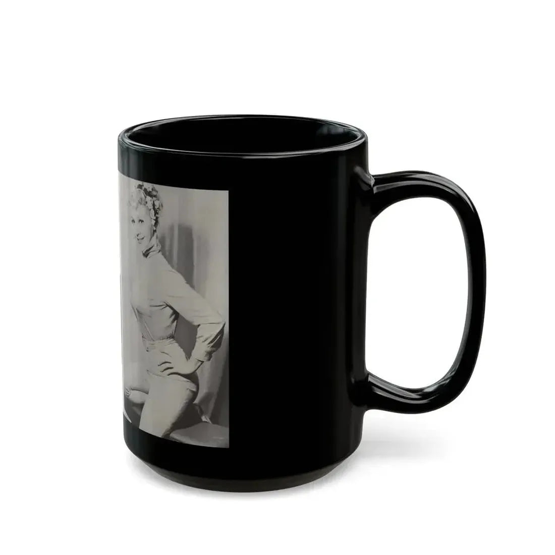Greta Thyssen #44 - Pose! Pocket Mag. July '58 - 2 B&W Photos & Caption (Vintage Female Icon) Black Coffee Mug - Go Mug Yourself