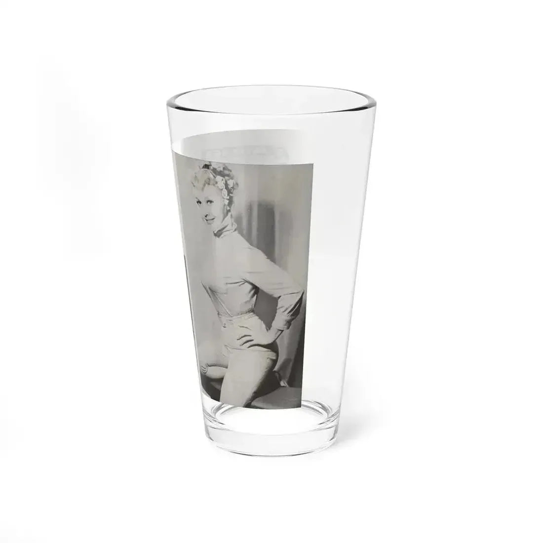 Greta Thyssen #44 - Pose! Pocket Mag. July '58 - 2 B&W Photos & Caption (Vintage Female Icon) Pint Glass 16oz - Go Mug Yourself