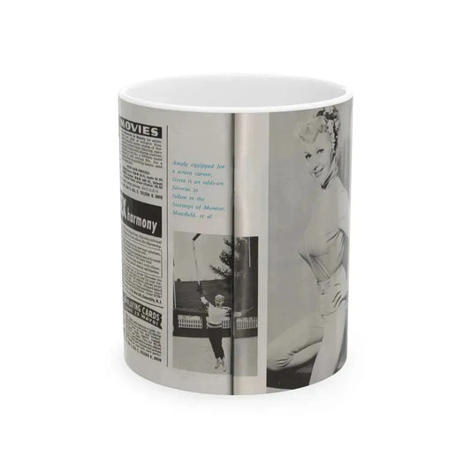Greta Thyssen #44 - Pose! Pocket Mag. July '58 - 2 B&W Photos & Caption (Vintage Female Icon) White Coffee Mug 11oz - Go Mug Yourself