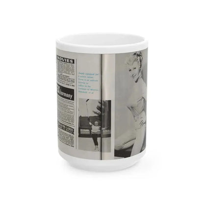 Greta Thyssen #44 - Pose! Pocket Mag. July '58 - 2 B&W Photos & Caption (Vintage Female Icon) White Coffee Mug 15oz - Go Mug Yourself