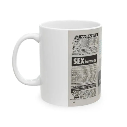 Greta Thyssen #44 - Pose! Pocket Mag. July '58 - 2 B&W Photos & Caption (Vintage Female Icon) White Coffee Mug - Go Mug Yourself