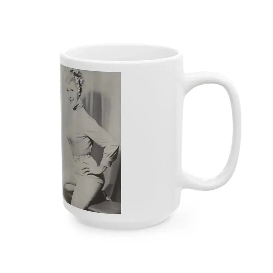 Greta Thyssen #44 - Pose! Pocket Mag. July '58 - 2 B&W Photos & Caption (Vintage Female Icon) White Coffee Mug - Go Mug Yourself