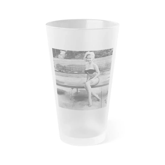 Greta Thyssen #50 (Vintage Female Icon) Frosted Pint Glass 16oz 16oz Frosted - Go Mug Yourself