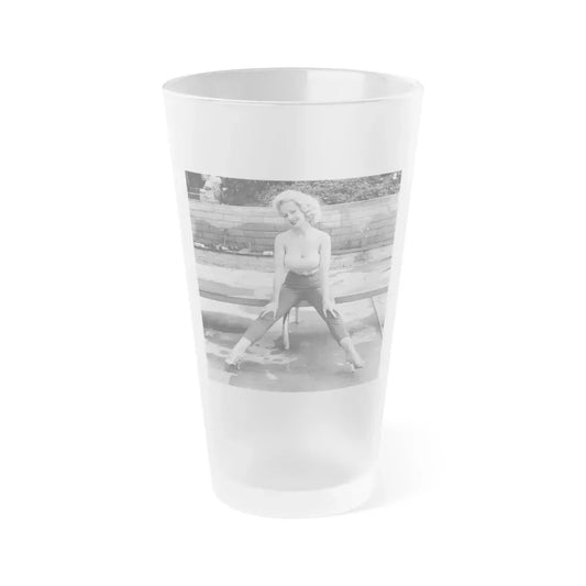 Greta Thyssen #51 (Vintage Female Icon) Frosted Pint Glass 16oz 16oz Frosted - Go Mug Yourself