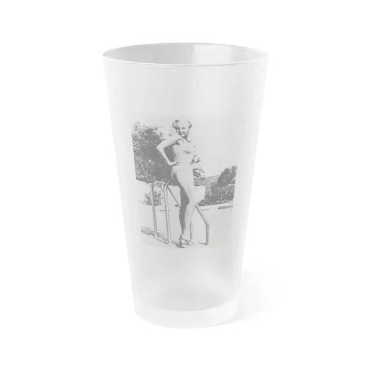 Greta Thyssen #55 (Vintage Female Icon) Frosted Pint Glass 16oz 16oz Frosted - Go Mug Yourself