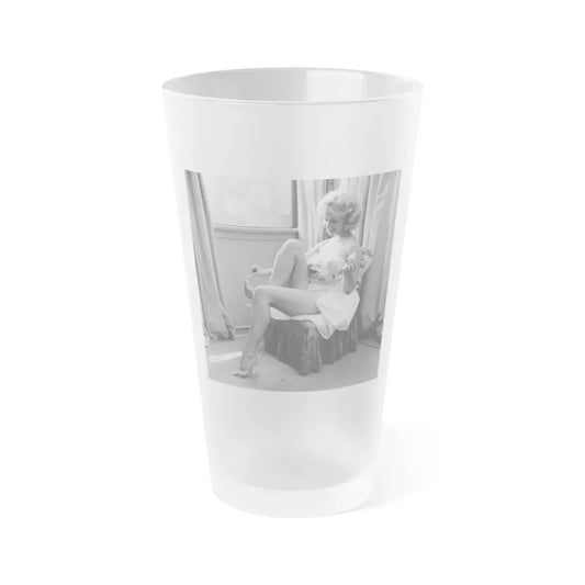 Greta Thyssen #70 (Vintage Female Icon) Frosted Pint Glass 16oz 16oz Frosted - Go Mug Yourself