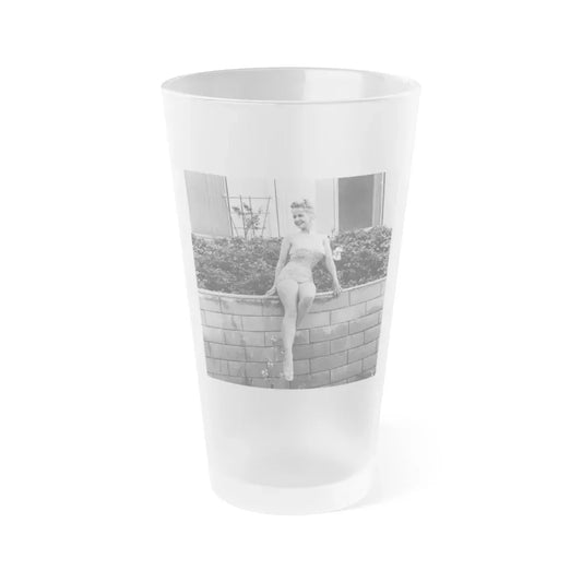 Greta Thyssen #71 (Vintage Female Icon) Frosted Pint Glass 16oz 16oz Frosted - Go Mug Yourself