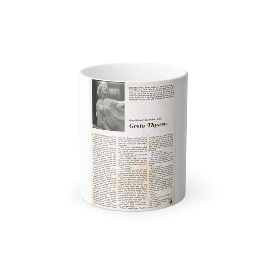 Greta Thyssen #89 - Photo & Article (Vintage Female Icon) Color Changing Mug 11oz 11oz - Go Mug Yourself
