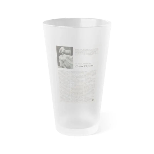 Greta Thyssen #89 - Photo & Article (Vintage Female Icon) Frosted Pint Glass 16oz 16oz Frosted - Go Mug Yourself