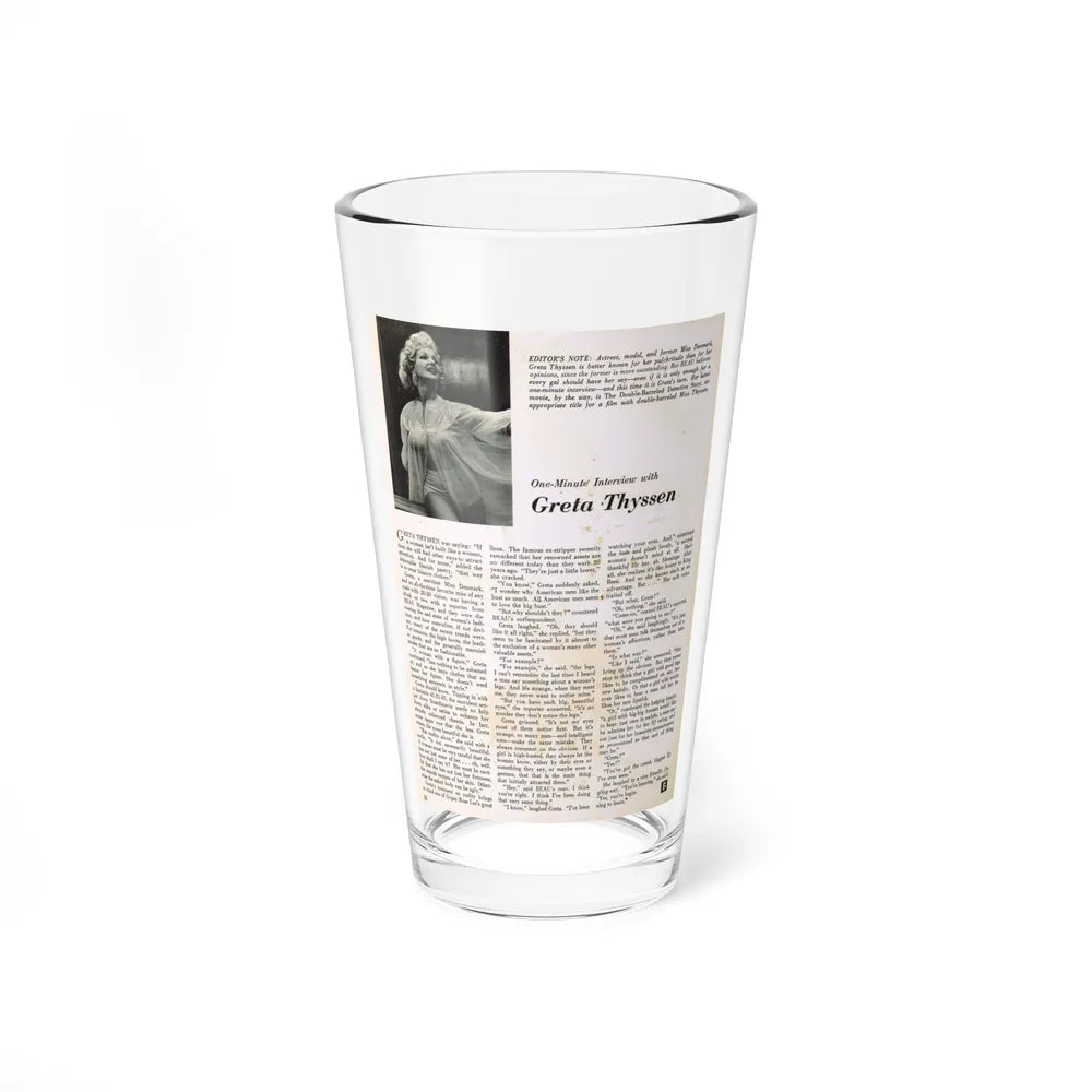 Greta Thyssen #89 - Photo & Article (Vintage Female Icon) Pint Glass 16oz-16oz-Go Mug Yourself