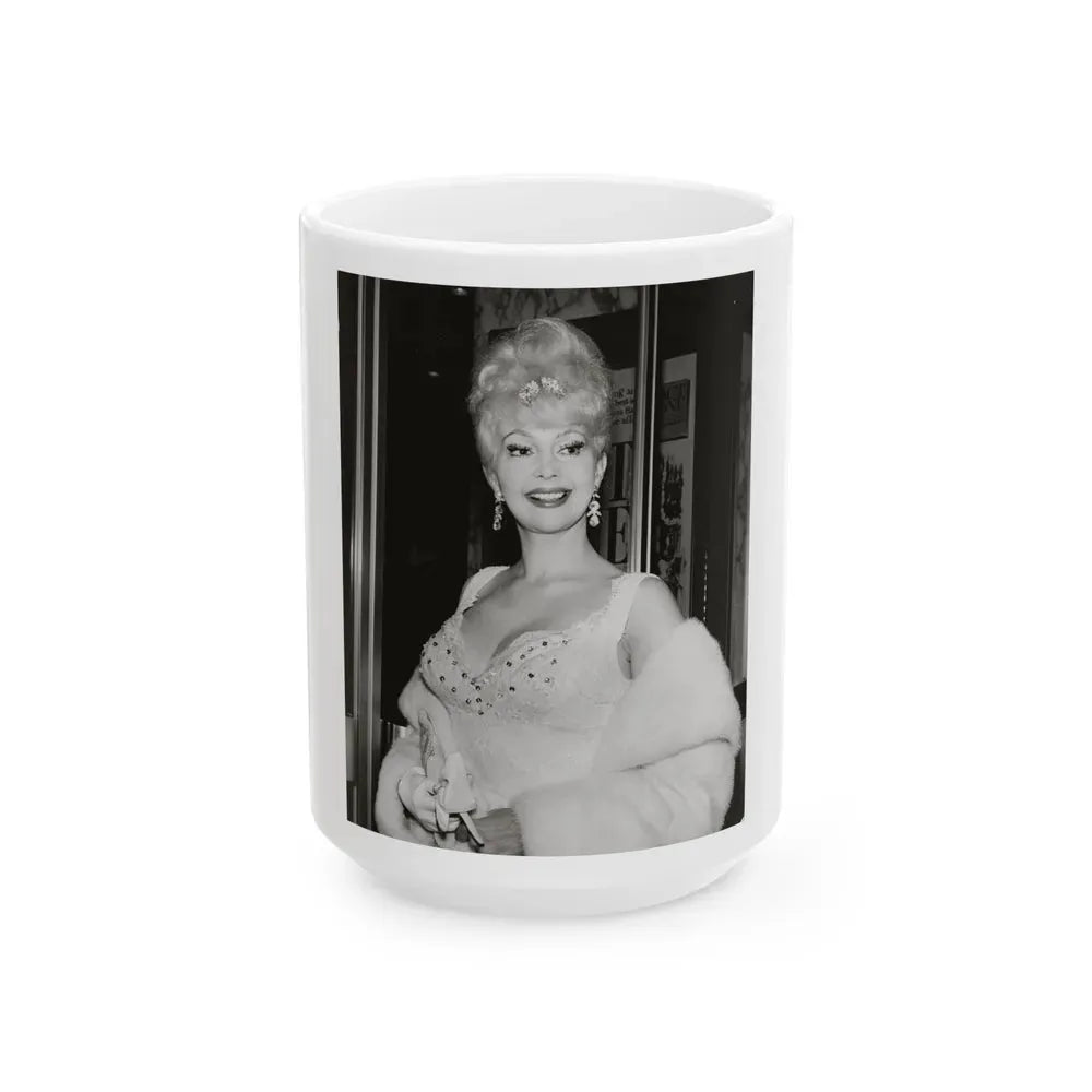 Greta Thyssen #98 (Vintage Female Icon) White Coffee Mug 15oz - Go Mug Yourself