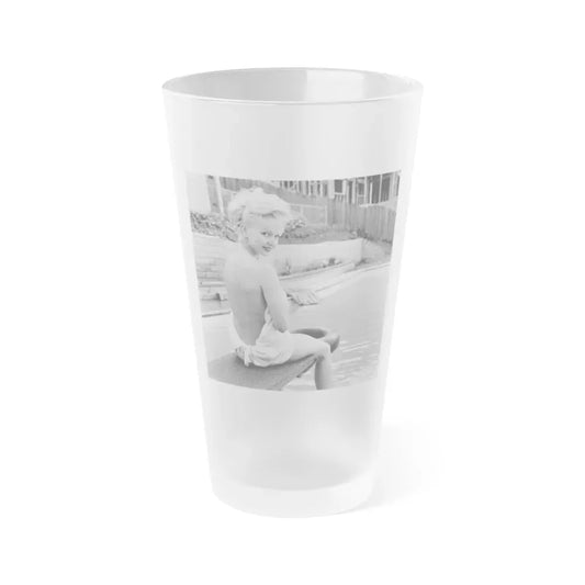 Greta Thyssen #99 (Vintage Female Icon) Frosted Pint Glass 16oz 16oz Frosted - Go Mug Yourself
