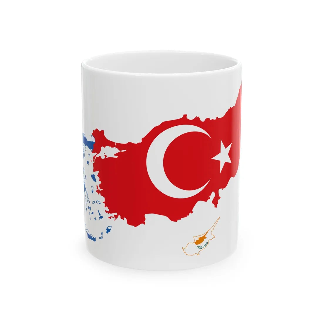 GreTurCyp (Cyprus) White Coffee Mug 11oz - Go Mug Yourself