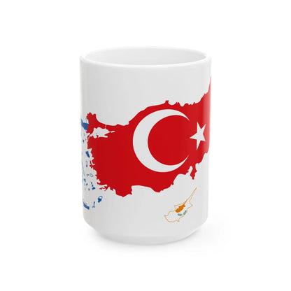 GreTurCyp (Cyprus) White Coffee Mug 15oz - Go Mug Yourself