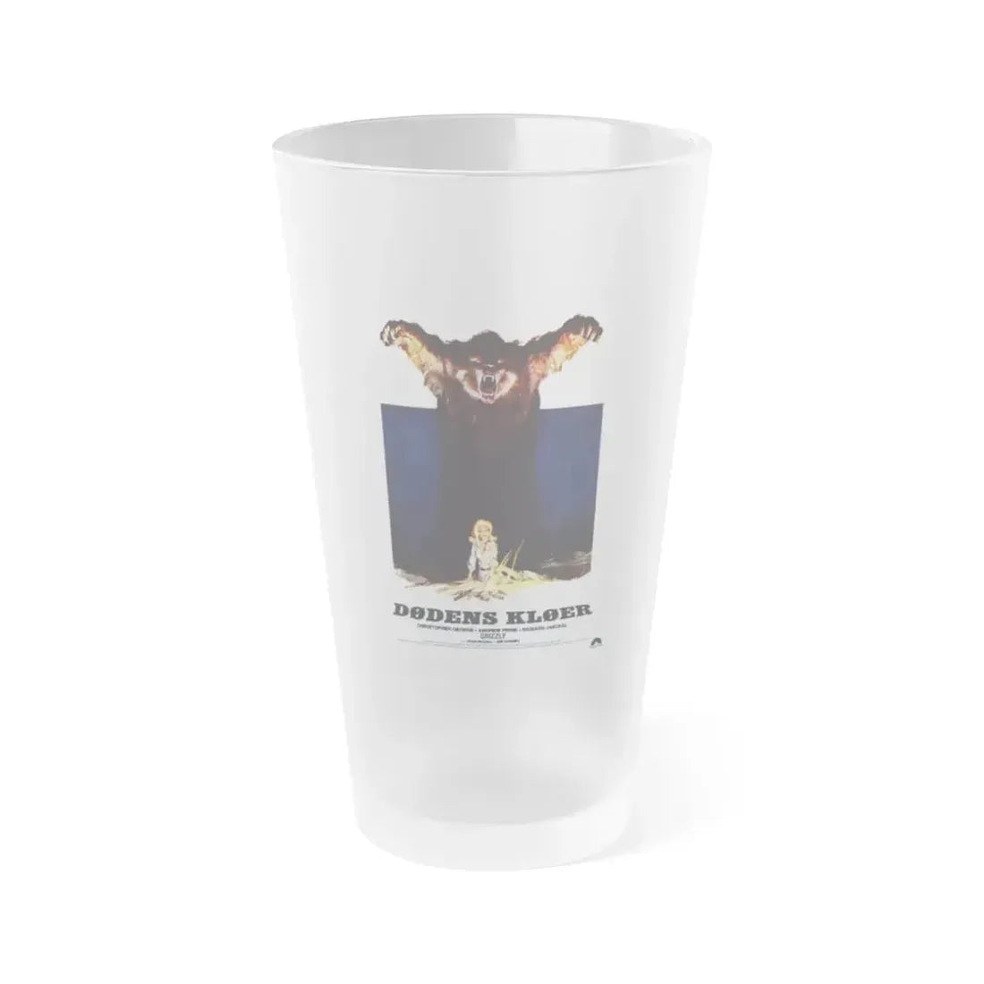 GRIZZLY (DANISH) 1976 Movie Poster - Frosted Pint Glass 16oz Default Title - Go Mug Yourself