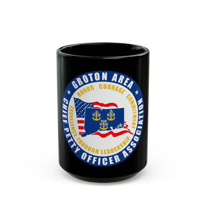 Groton Area CPOA Chief Petty Officer Associations (U.S. Navy) Black Coffee Mug 15oz - Go Mug Yourself
