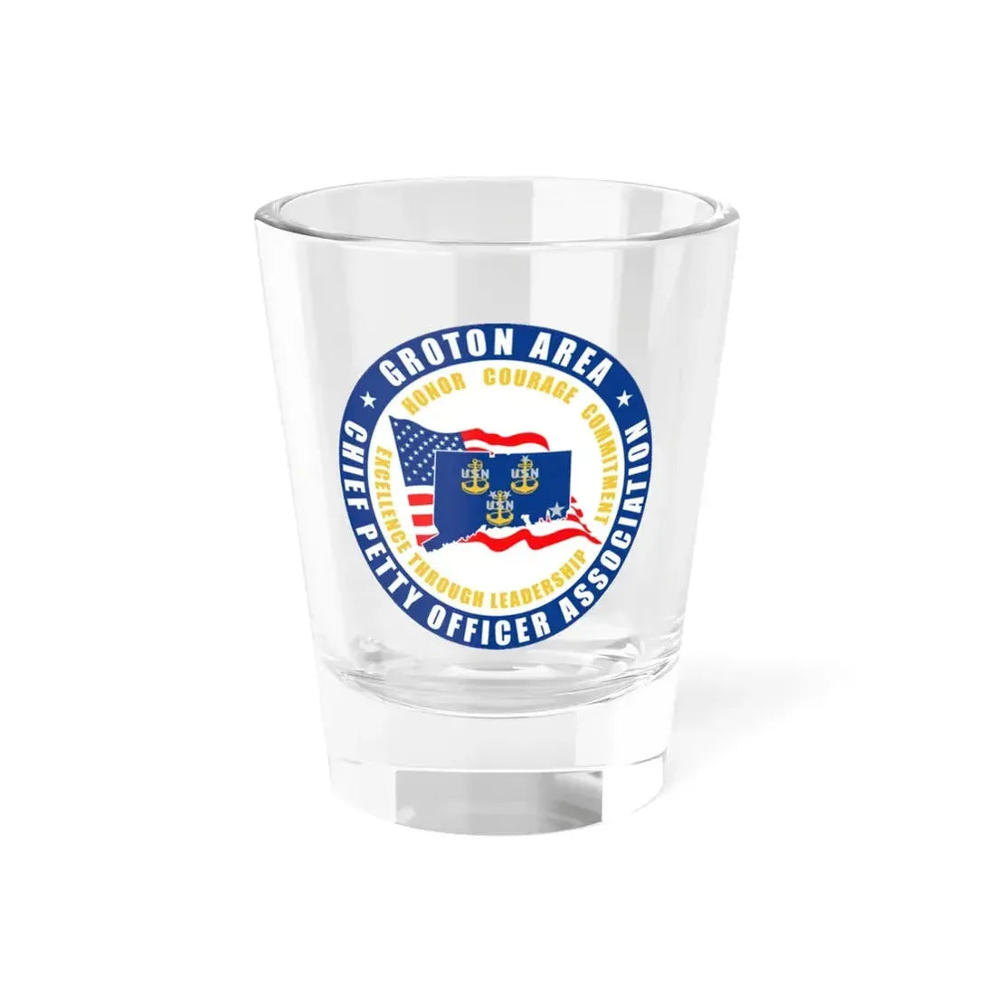 Groton Area CPOA Chief Petty Officer Associations (U.S. Navy) Shot Glass 1.5oz 1.5oz - Go Mug Yourself