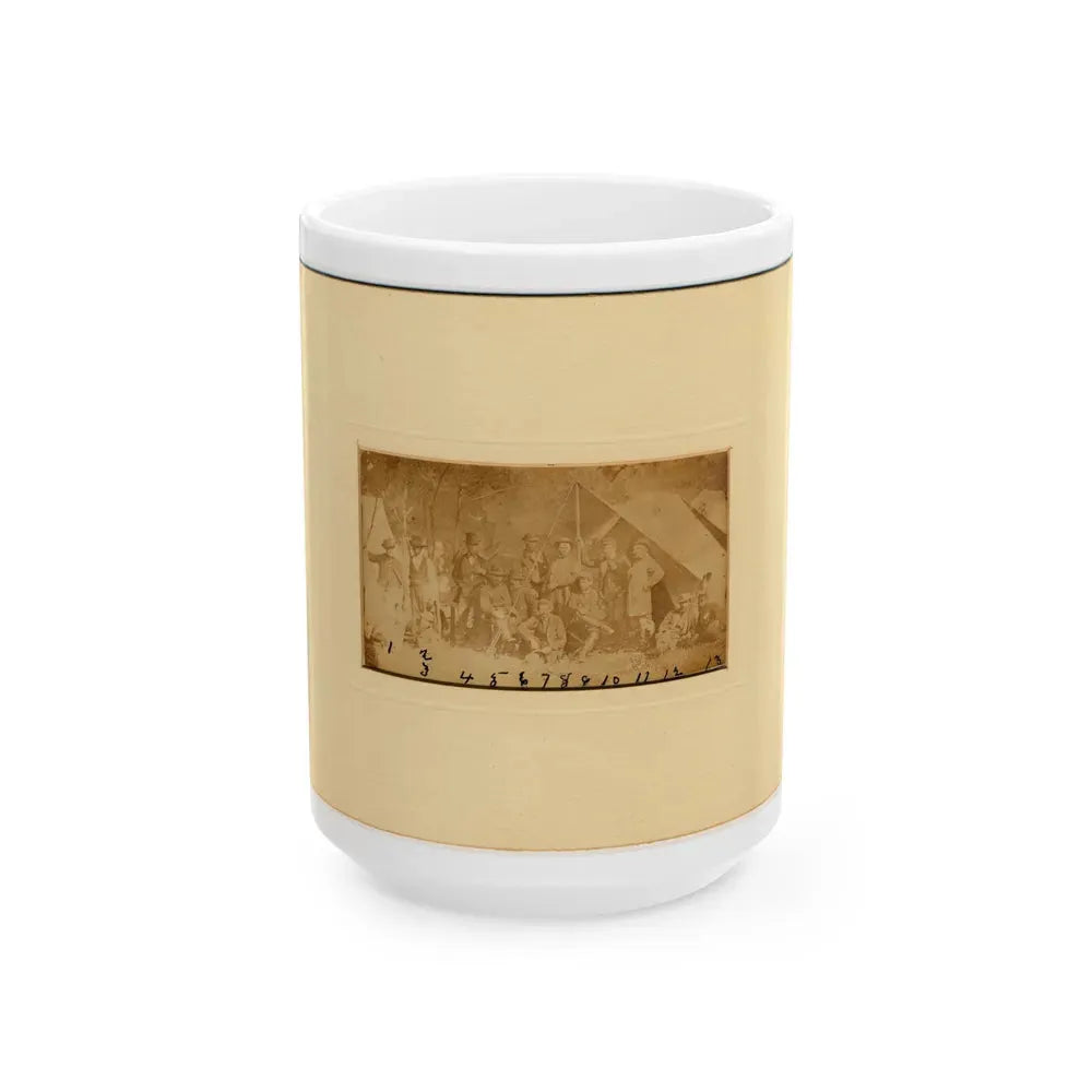 Group At Secret Service Headquarters At Antietam, Maryland (U.S. Civil War) White Coffee Mug 15oz - Go Mug Yourself