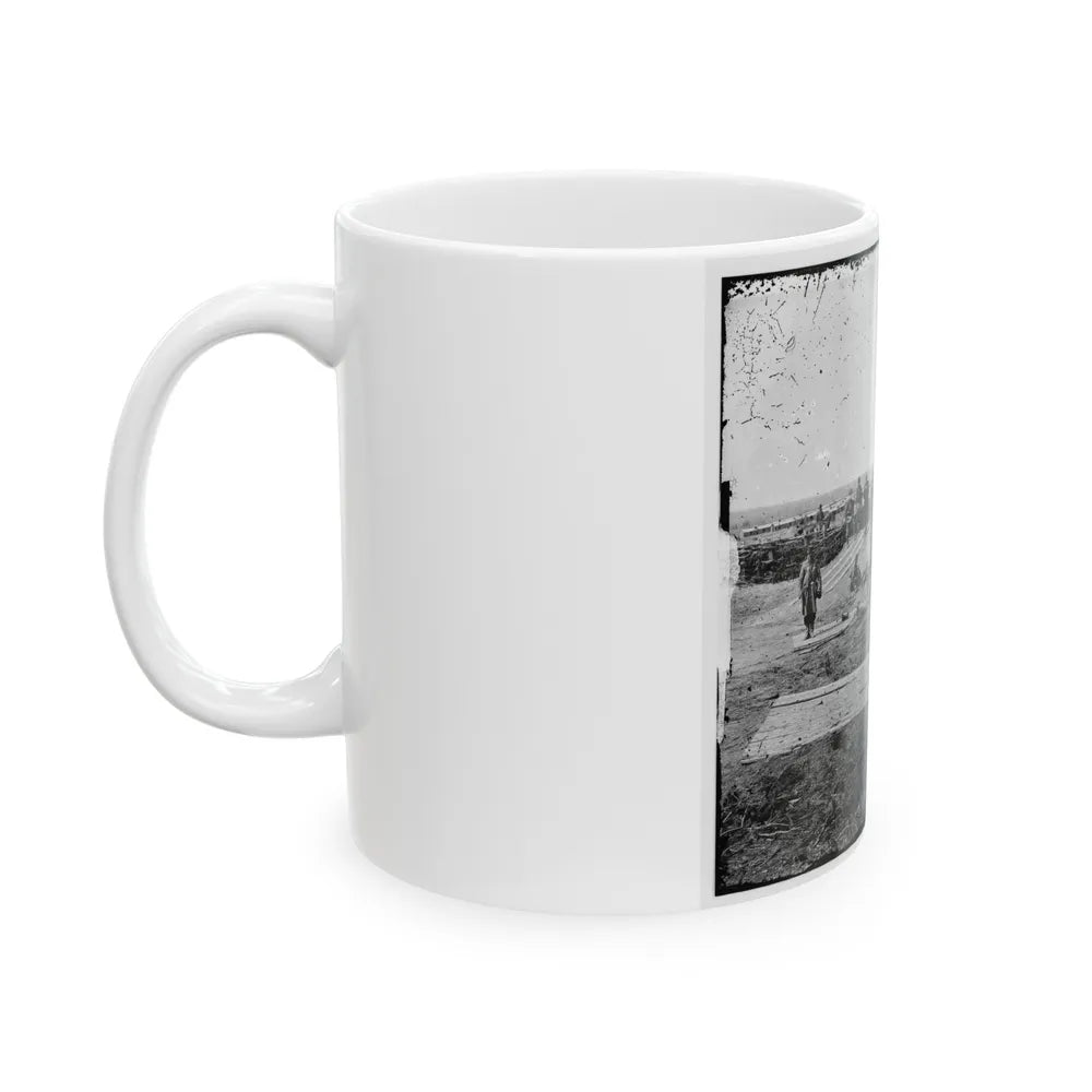 Group Of Federal Soldiers In Confederate Fort On Heights Of Centreville With Quaker Guns (U.S. Civil War) White Coffee Mug-Go Mug Yourself