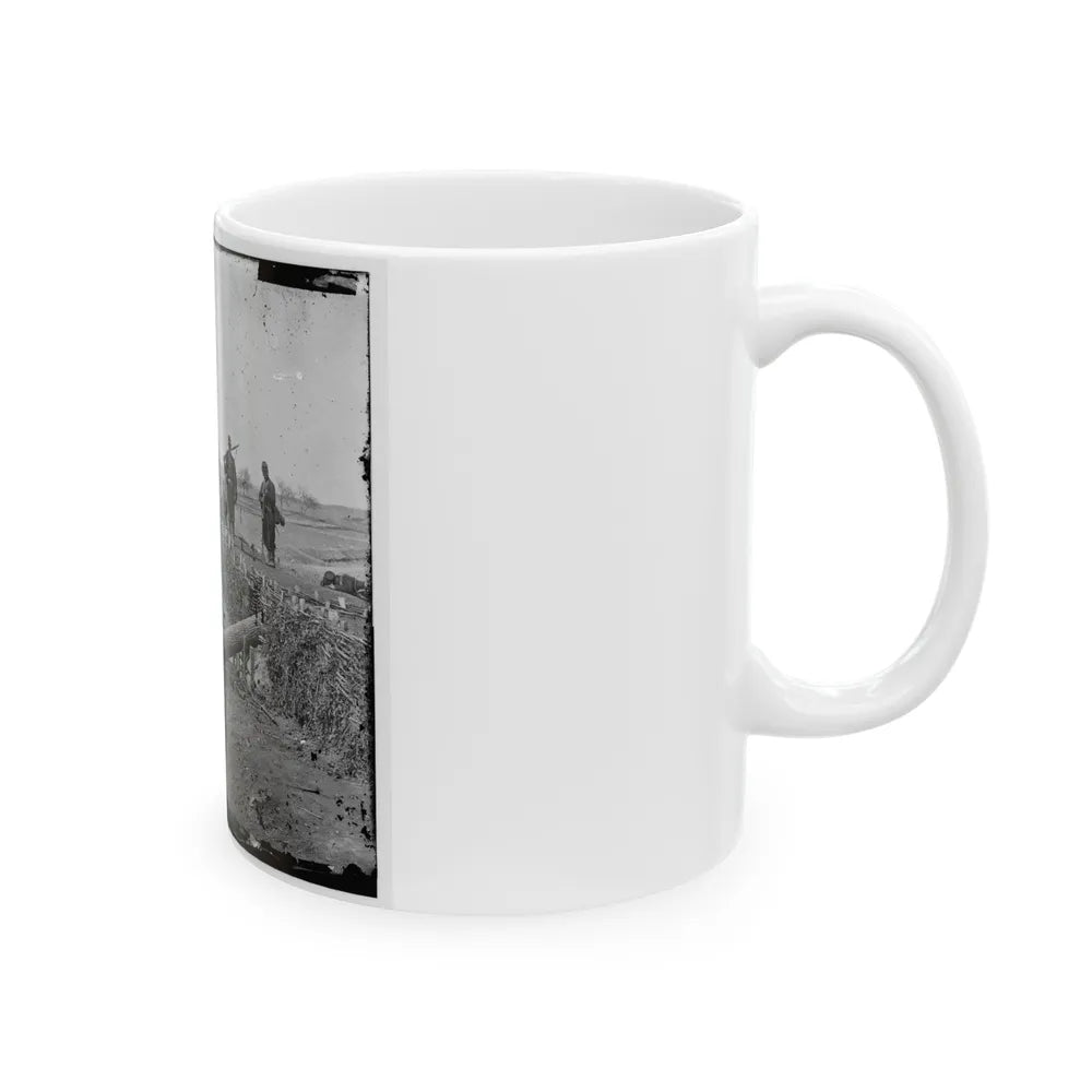 Group Of Federal Soldiers In Confederate Fort On Heights Of Centreville With Quaker Guns (U.S. Civil War) White Coffee Mug-Go Mug Yourself