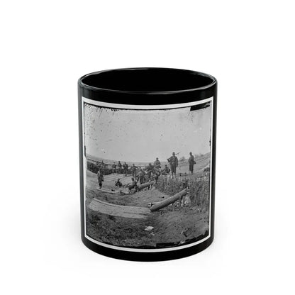 Group Of Federal Soldiers In Confederate Fort On Heights Of Centreville With Quaker Guns (U.S. Civil War) Black Coffee Mug 11oz - Go Mug Yourself
