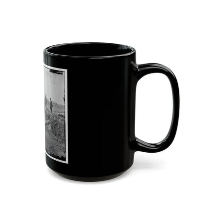 Group Of Federal Soldiers In Confederate Fort On Heights Of Centreville With Quaker Guns (U.S. Civil War) Black Coffee Mug - Go Mug Yourself