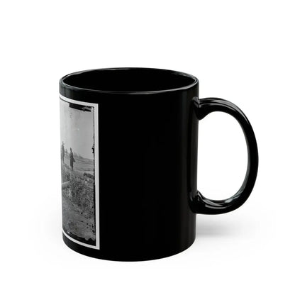 Group Of Federal Soldiers In Confederate Fort On Heights Of Centreville With Quaker Guns (U.S. Civil War) Black Coffee Mug - Go Mug Yourself