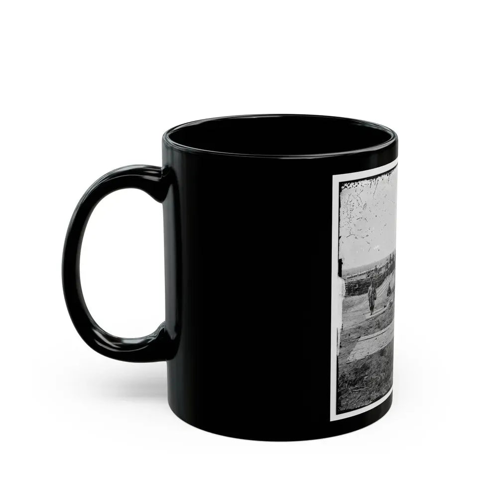 Group Of Federal Soldiers In Confederate Fort On Heights Of Centreville With Quaker Guns (U.S. Civil War) Black Coffee Mug - Go Mug Yourself