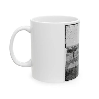 Group Of Federal Soldiers In Confederate Fort On Heights Of Centreville With Quaker Guns (U.S. Civil War) White Coffee Mug - Go Mug Yourself