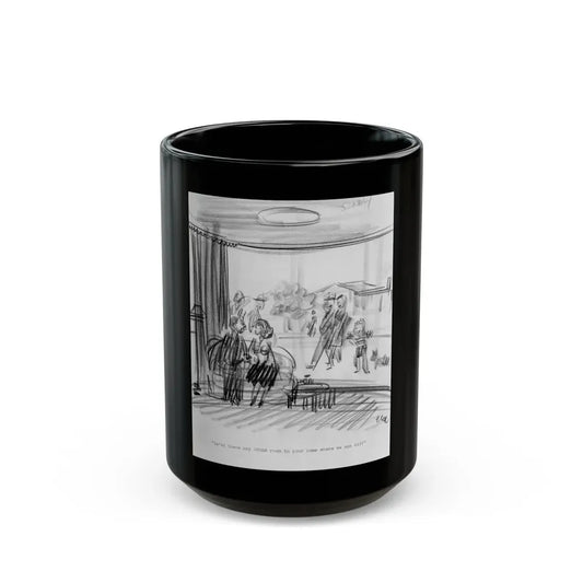 Group of Five illustrations (4) - Black Coffee Mug 15oz - Go Mug Yourself
