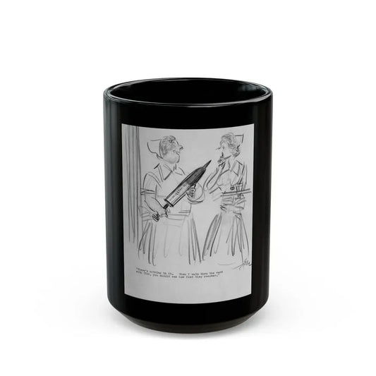 Group of Five illustrations (5) - Black Coffee Mug 15oz - Go Mug Yourself