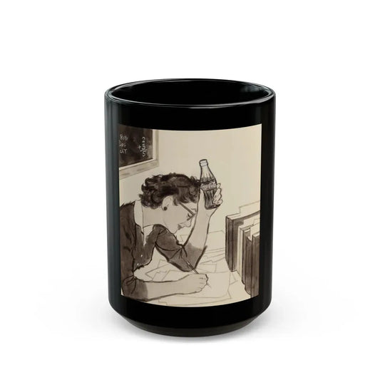 Group of Four Coca-Cola advertisements, 1960 (1) - Black Coffee Mug 15oz - Go Mug Yourself