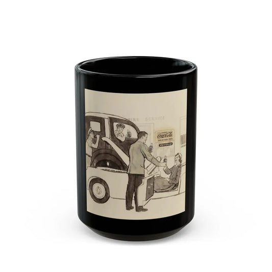 Group of Four Coca-Cola advertisements, 1960 (3) - Black Coffee Mug 15oz - Go Mug Yourself