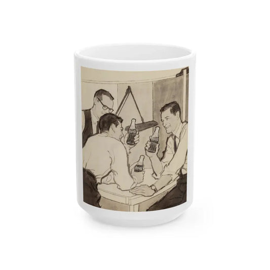 Group of Four Coca-Cola advertisements, 1960 (4) - White Coffee Mug 15oz - Go Mug Yourself