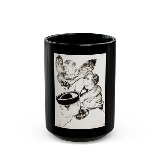 Group of nine story illustrations (5) - Black Coffee Mug 15oz - Go Mug Yourself