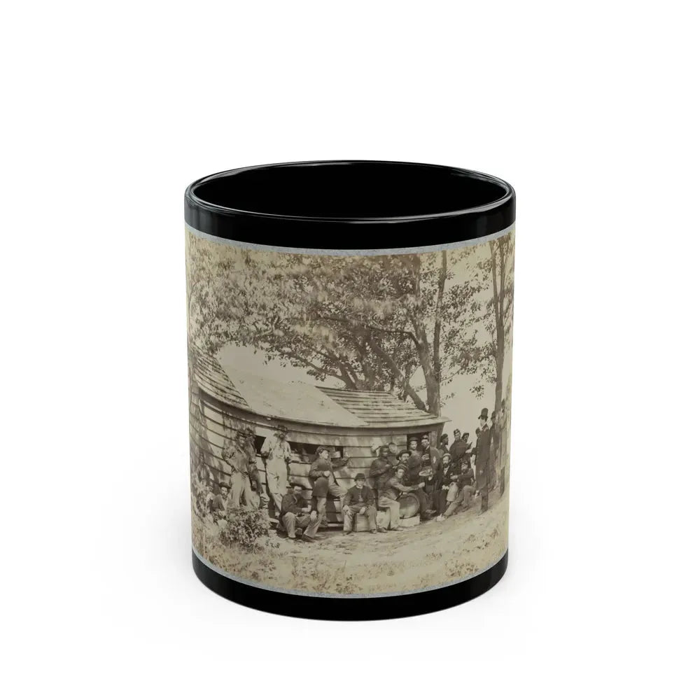 Group Of Officers And Soldiers Outside A Sutler's Store (U.S. Civil War) Black Coffee Mug 11oz - Go Mug Yourself