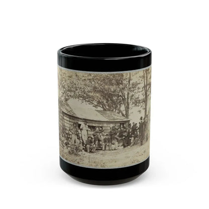 Group Of Officers And Soldiers Outside A Sutler's Store (U.S. Civil War) Black Coffee Mug 15oz - Go Mug Yourself