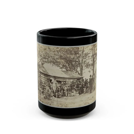 Group Of Officers And Soldiers Outside A Sutler's Store (U.S. Civil War) Black Coffee Mug 15oz - Go Mug Yourself