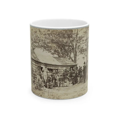 Group Of Officers And Soldiers Outside A Sutler's Store (U.S. Civil War) White Coffee Mug 11oz - Go Mug Yourself
