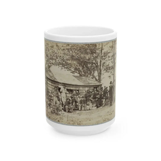 Group Of Officers And Soldiers Outside A Sutler's Store (U.S. Civil War) White Coffee Mug 15oz - Go Mug Yourself