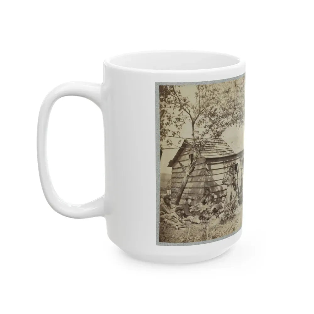 Group Of Officers And Soldiers Outside A Sutler's Store (U.S. Civil War) White Coffee Mug - Go Mug Yourself