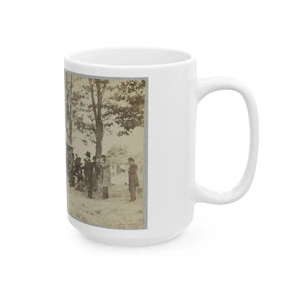Group Of Officers And Soldiers Outside A Sutler's Store (U.S. Civil War) White Coffee Mug - Go Mug Yourself