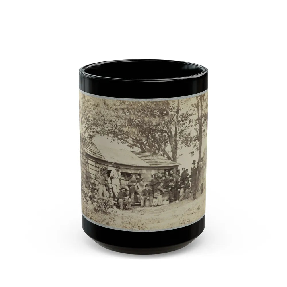 Group Of Officers And Soldiers Outside A Sutler's Store (U.S. Civil War) Black Coffee Mug-15oz-Go Mug Yourself