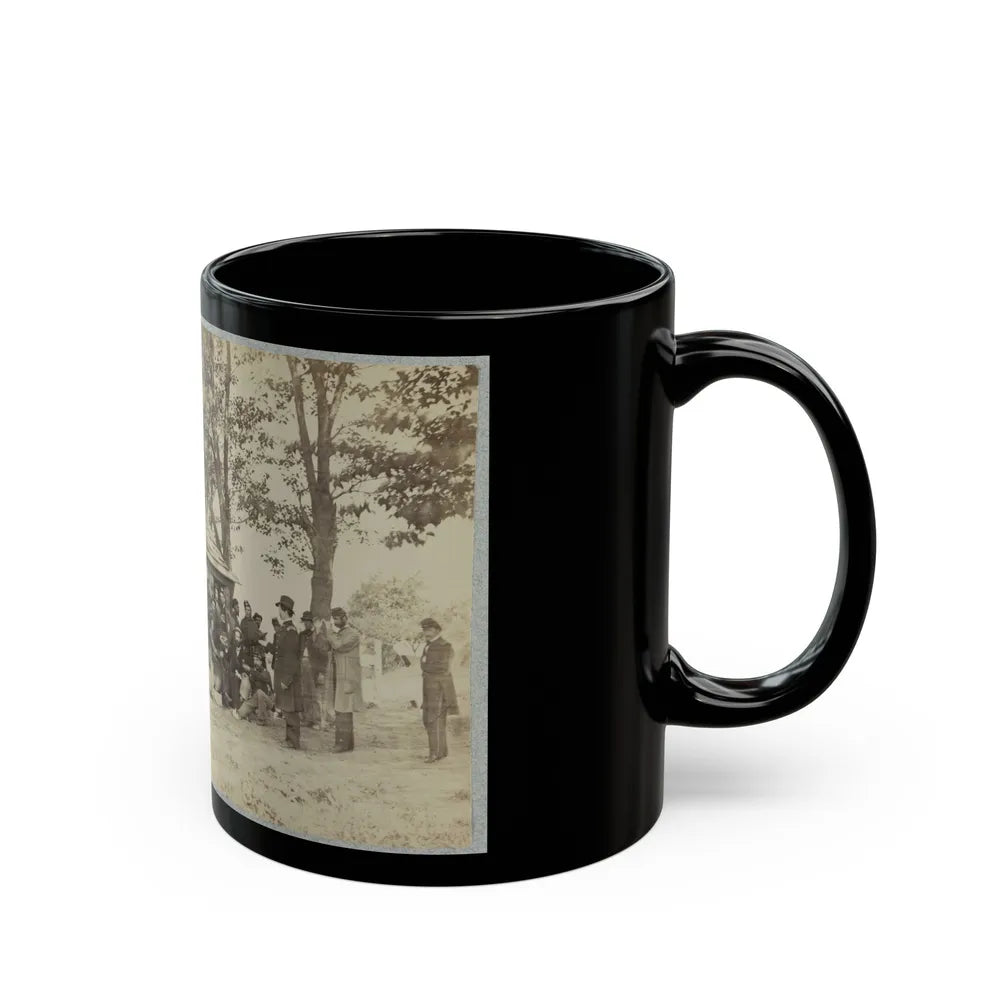 Group Of Officers And Soldiers Outside A Sutler's Store (U.S. Civil War) Black Coffee Mug-Go Mug Yourself