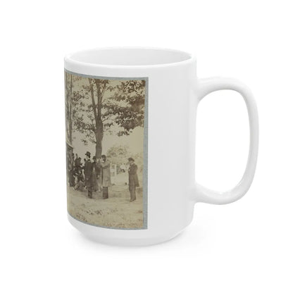 Group Of Officers And Soldiers Outside A Sutler's Store (U.S. Civil War) White Coffee Mug-Go Mug Yourself