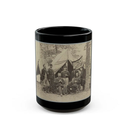 Group Of Officers In Front Of Tents (U.S. Civil War) Black Coffee Mug-15oz-Go Mug Yourself